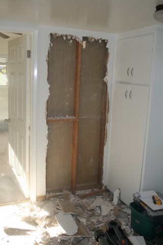 Demo started for the door to closet
