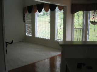 From the kitchen, looking out to the family room