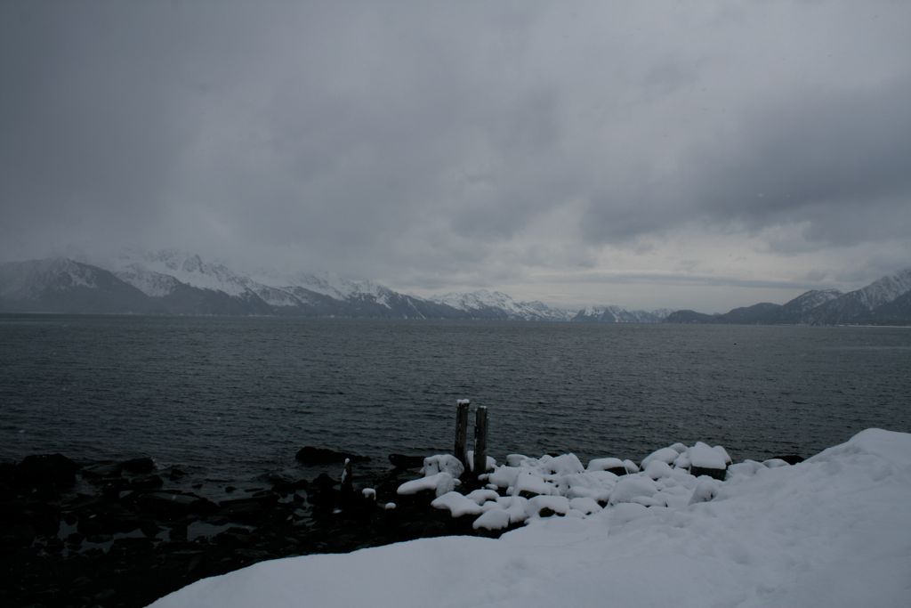 Snow around Kenai Lake