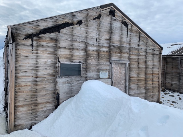 Bunkhouse with snow drift