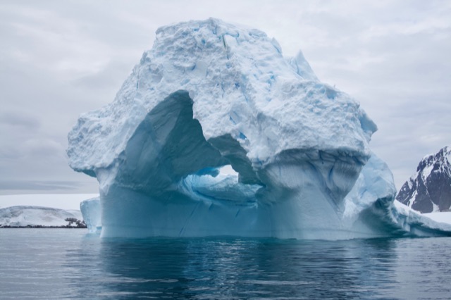 Hollow cave in an iceberg