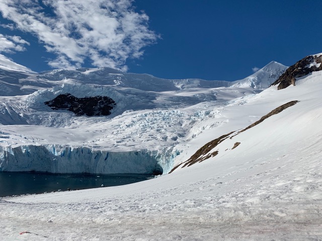 More broken-up glacier but more in a 