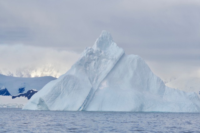 Pyramid-shaped iceberg with a clear center
