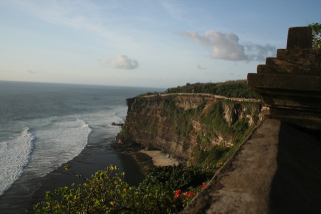 Sun setting over the cliffs