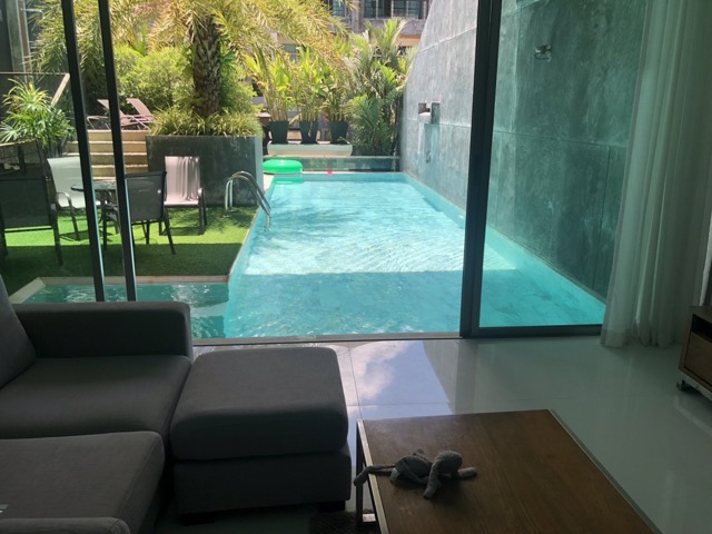 The pool at our AirBNB... the living room opens up right into it