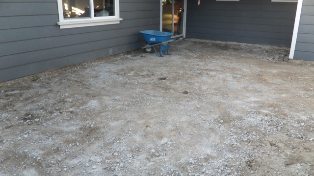 After: Cleared concrete with Anthony's wheelbarrow