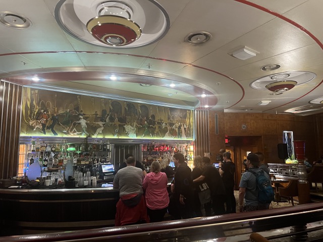 Inside the bar on the Queen Mary