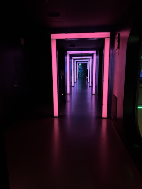 Hallway to the bathrooms