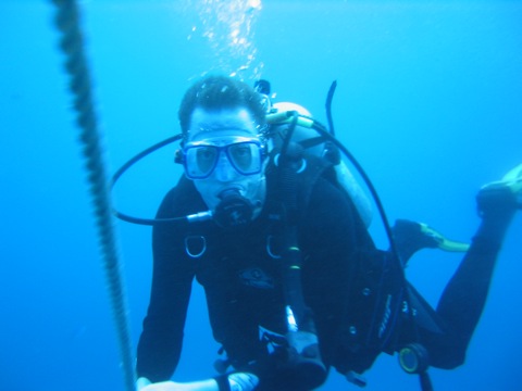 Rob, holding on to the anchor line