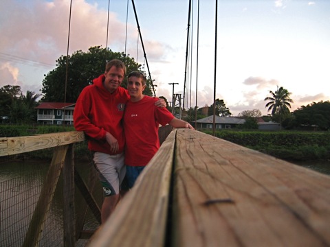 Rob and Myke on the Hanapepe Swinging Bridge