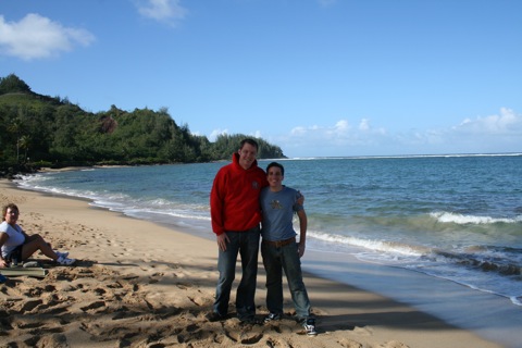Rob and Myke on the beach