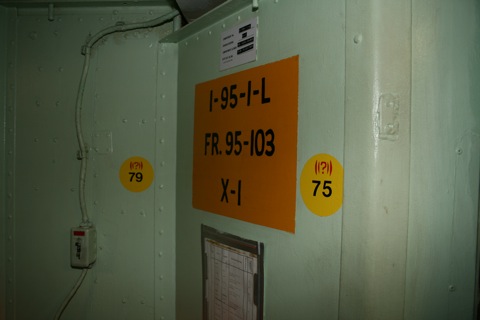 Location marker inside the USS Missouri