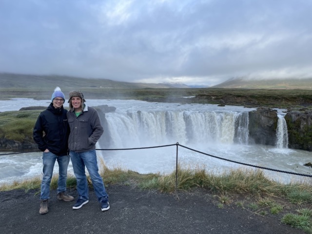 James and Myke at Goðafoss