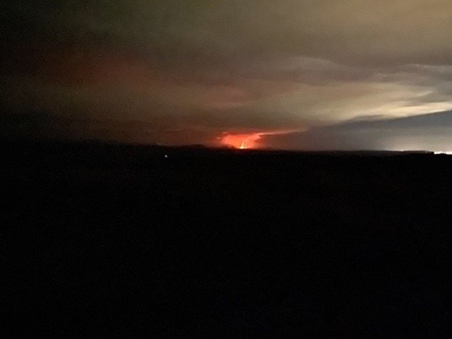 As we were driving home from visiting Jeremy and Jillian at the Ion Adventure Hotel, we saw the Fagradalsfjall volcano erupting in the distance