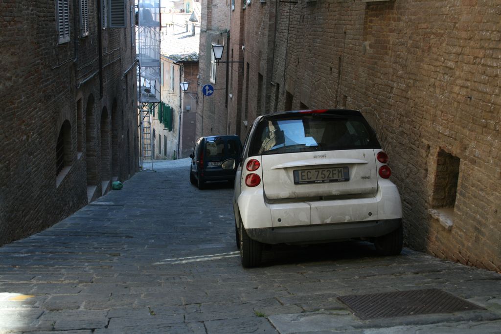 Smart car on a hill