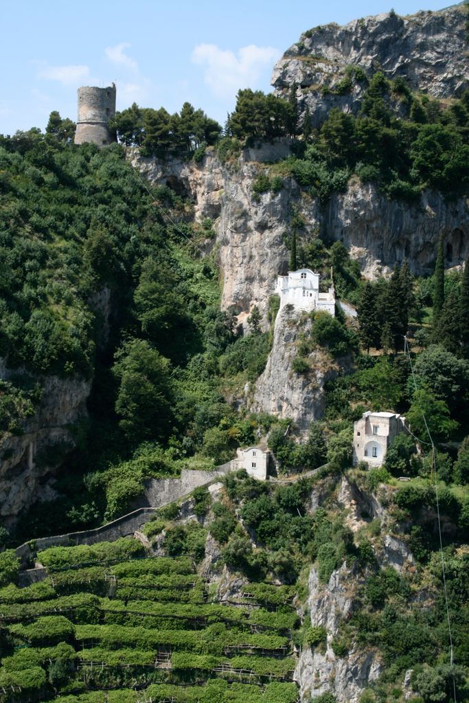 Looking up the cliffs around the Ravello area