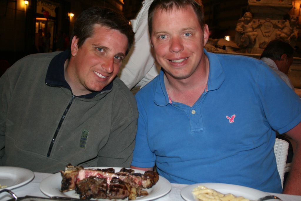 Myke and Rob at dinner