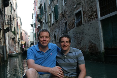 Rob and Myke on the gondola