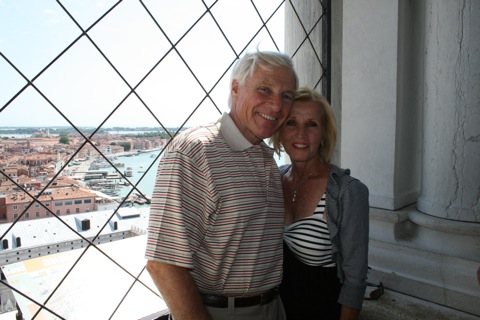 Dad and Mom, a top the bell tower