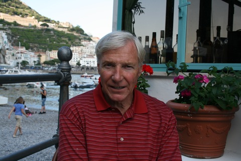 Dad in the Amalfi harbor