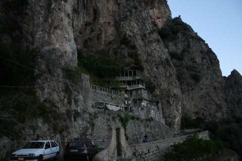 House built into the cliff
