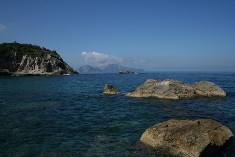 View out from the dive site