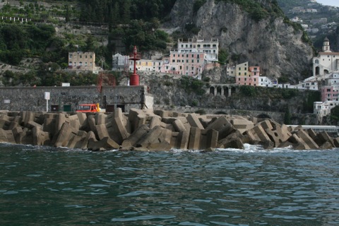 Breakwater at the Amalfi Harbor