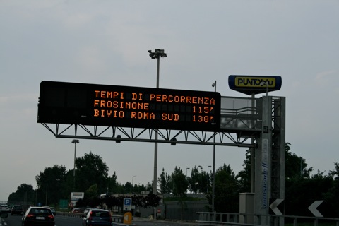 Travel times sign