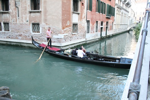 A gondola in the canal by our hotel