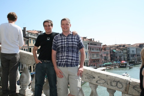 Myke and Rob on the Rialto Bridge