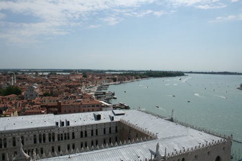Venice main waterway from bell tower