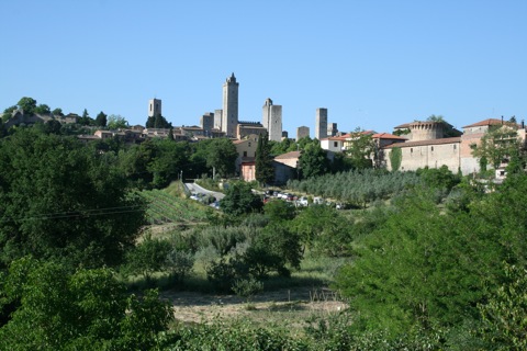 San Gimignano downtown from a distance