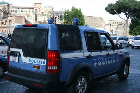 Armored police car