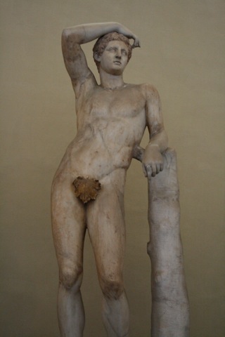 Statue with the genitals covered up
