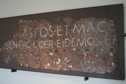 Remnants of the floor from a building describing the building of the suburb of Rome called Pagus.  Early 1st Century BC.