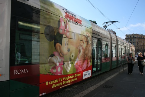 Disney Junior ad on the side of a metro train
