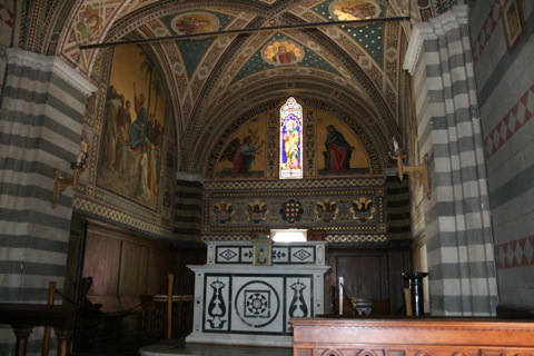 Inside the church which has been standing since the 1300's