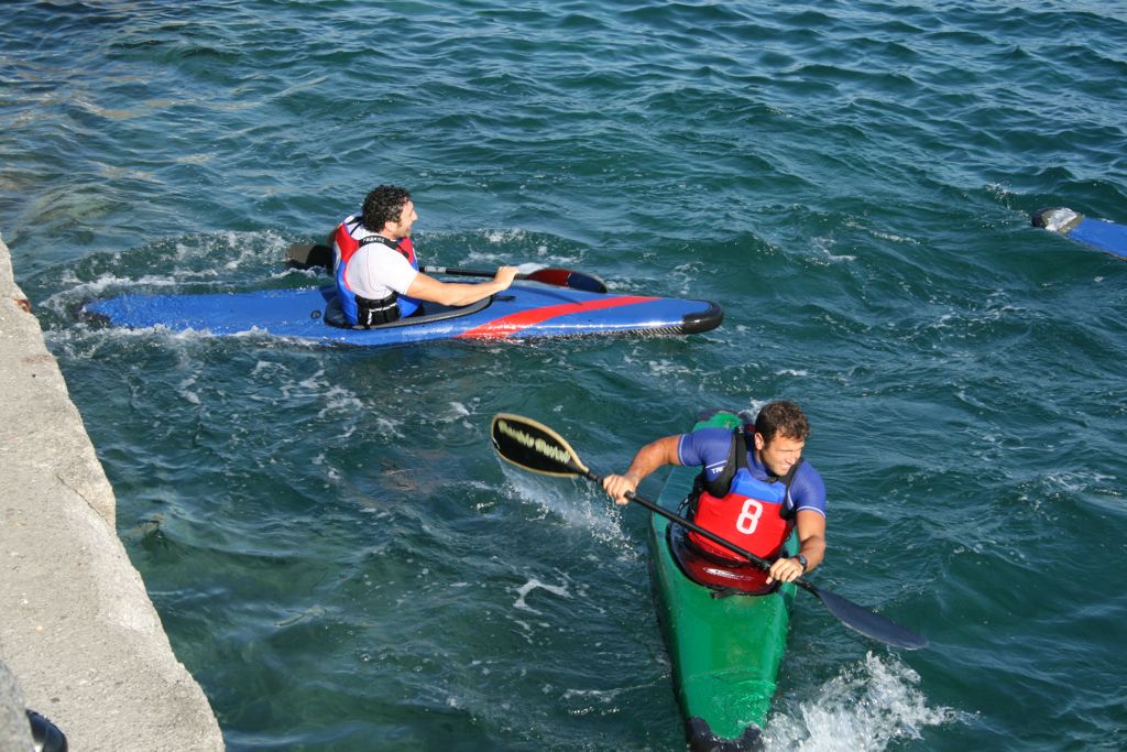 Guys playing a water polo-like game