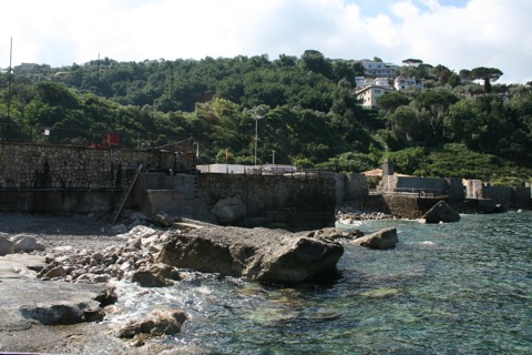 Looking back at the hotel