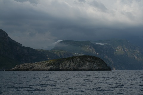 Clouds rolling in over the mountains