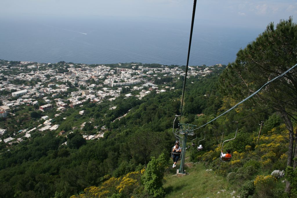 Looking back on the chair lift