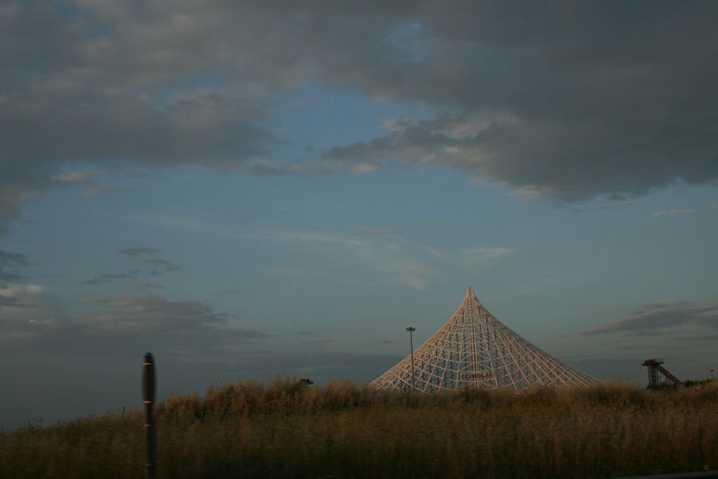 Strange sculpture on the side of the road