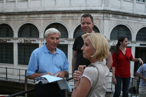 Parents and Rob, trying to figure out the map