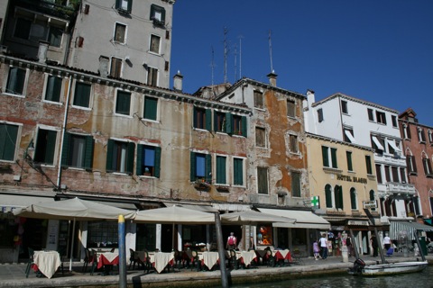 Buildings along canal