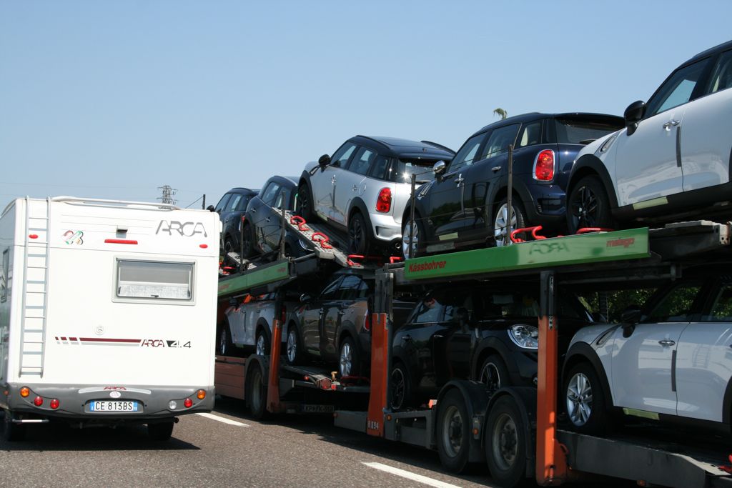 Camper and car carrier