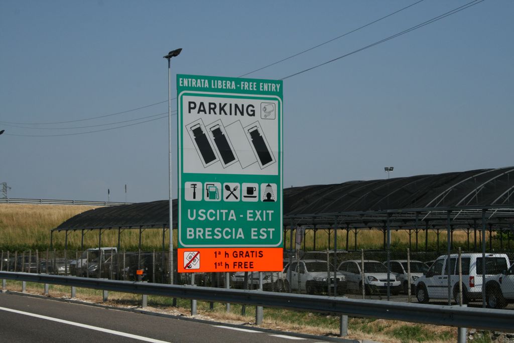 Parking sign along the highway