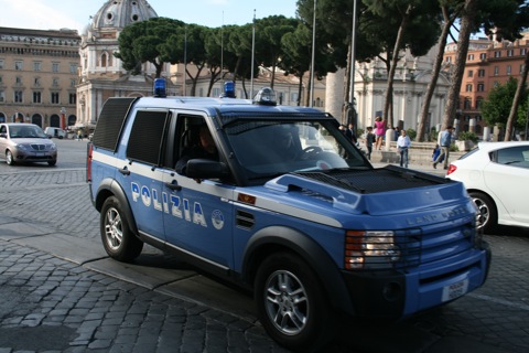 Armored police car