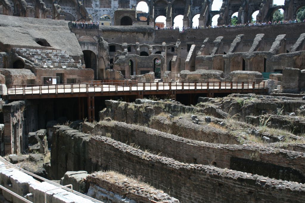 Underground and rebuilt arena floor