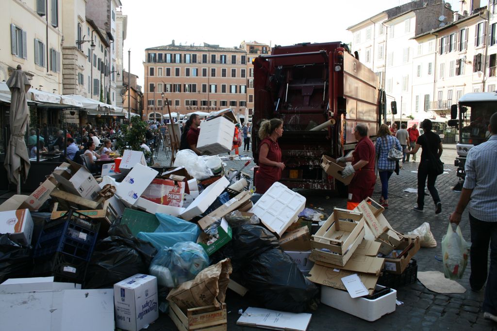 Big mess after the food market this morning