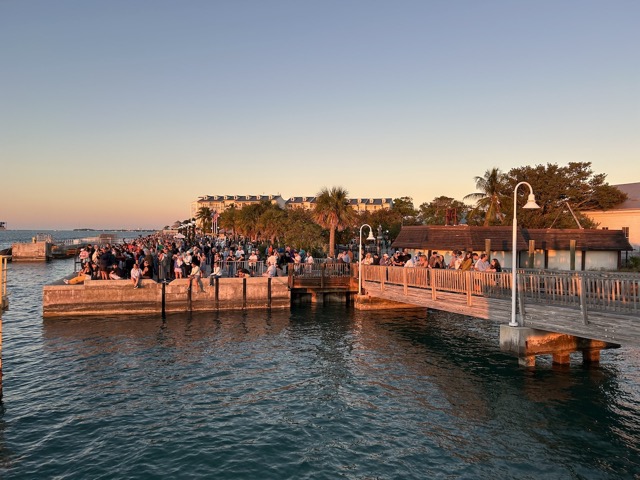 Mallory Square at sunset attracts a large crowd